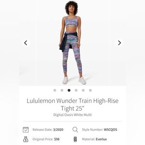 lululemon athletica Wonder Train Digital Oasis Multi-Color Leggings